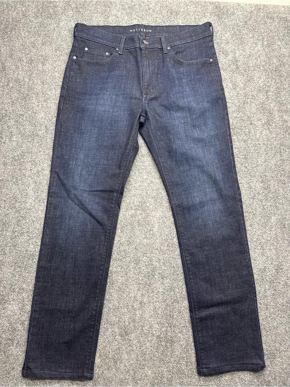 Mott & Bow Men's Size 34 Slim Straight Dark Wash Denim Jeans